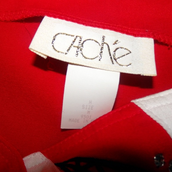 Cache Red Pearl Sequin Skirt Set Size M - Picture 8 of 8